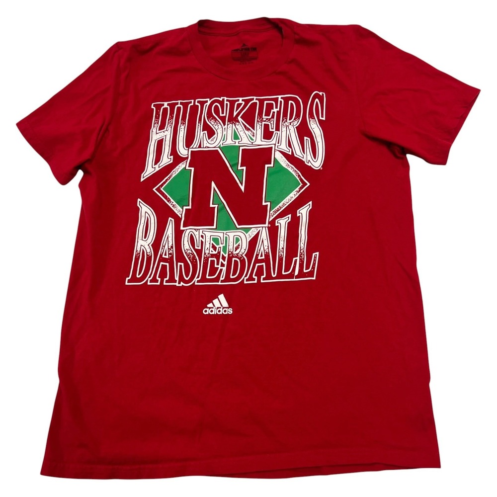 Adidas Amplifier  Nebraska CornHuskers Baseball NCAA Men's Medium Red T-Shirt